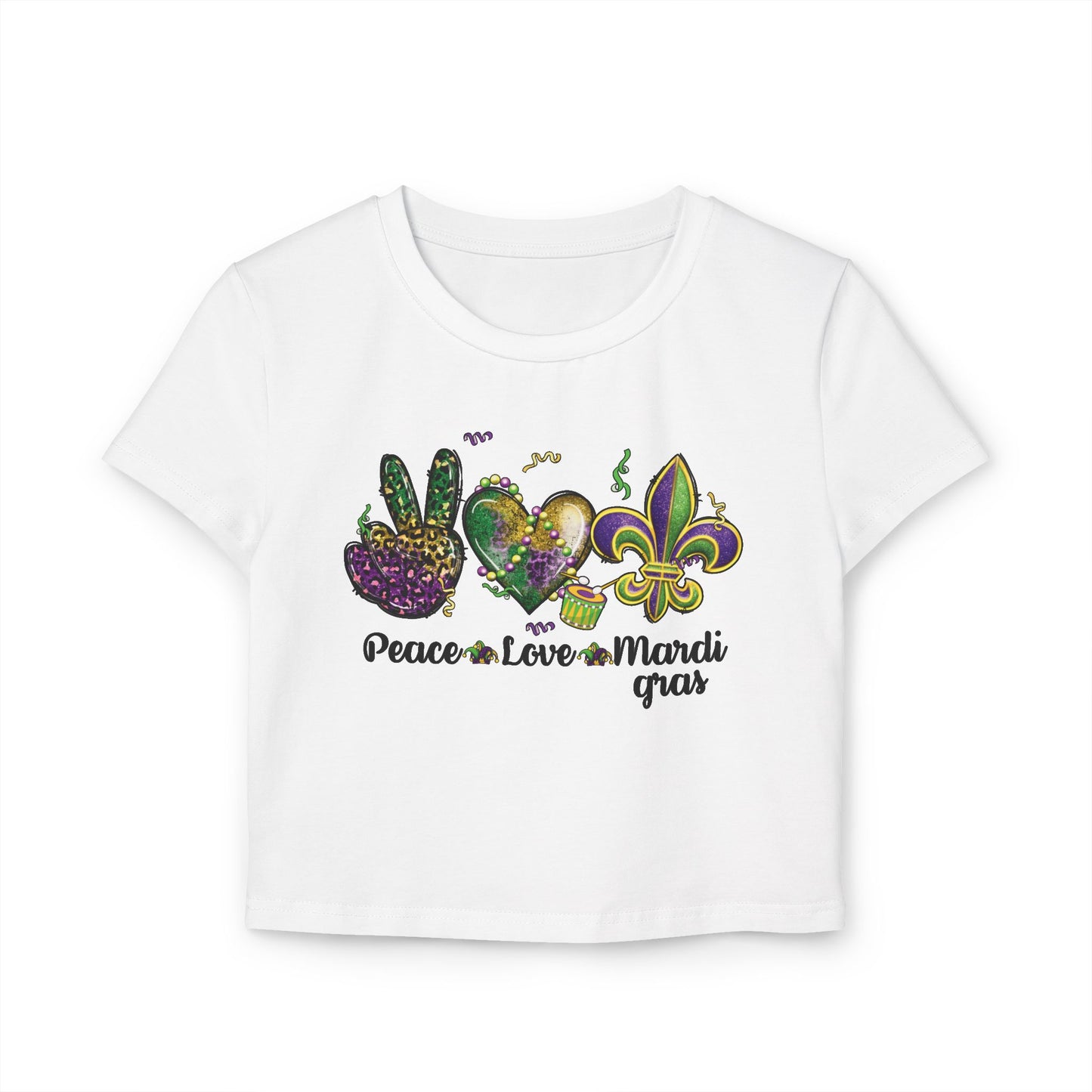 Peace Love Mardi Gras- Crop